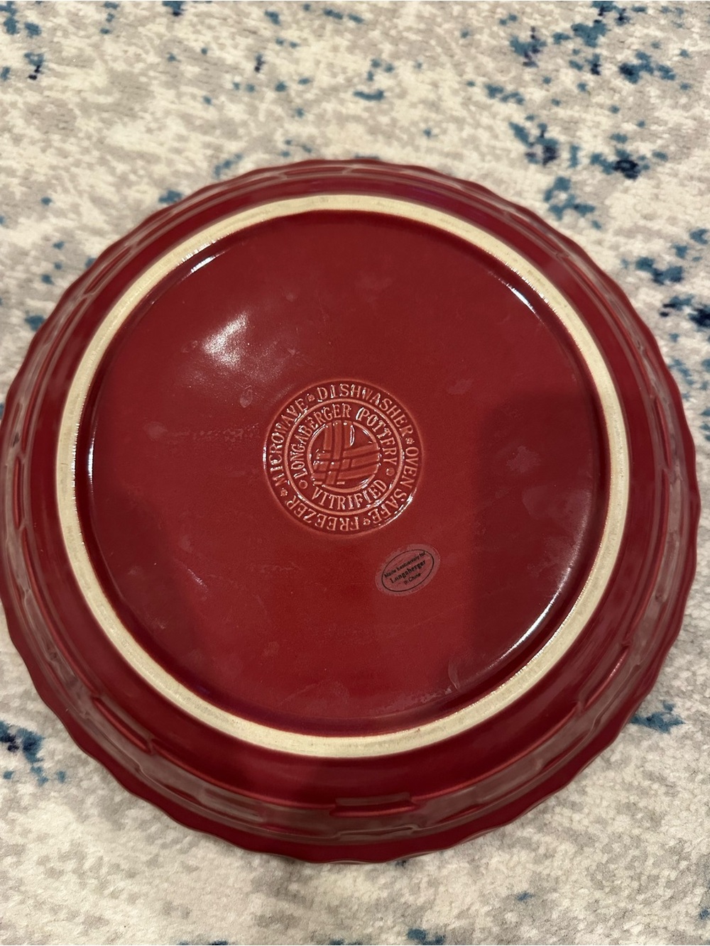 Longaberger Pottery Woven Traditions grandma Bonnie’s pie plate